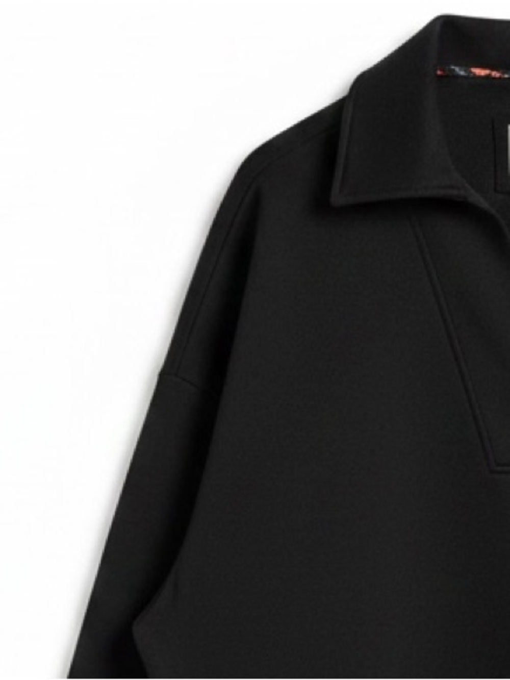 Umgee Johnny Collar Dropped Shoulder Sweatshirt Black Size Large - Picture 7 of 11